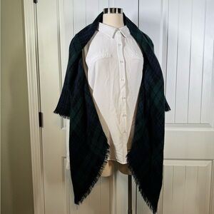 Plaid Green and Black Women's Shawl